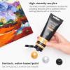 ARTEZA Acrylic Paint Set of 14 Colors, 4.06 Ounce Tubes, Non-Toxic Acrylic Artist Paints. Art Supplies for Painting(14 Pack)