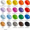 ARTEZA Craft Acrylic Paint Set, Water-Based Acrylic Craft Paint, Matte Finish Artist Paints, Art Supplies for Glass, Wood, Ceramics, Fabrics, Leather(Basic Colors)