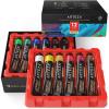 ARTEZA Acrylic Paint Set 24 Colors (0.74 oz Tubes). High-Viscosity, Richly Pigmented Paints for Canvas, Wood & Crafts. Non-Toxic Water-Based Formula. Holiday Gift for Artists & Painters(0.74 Fl Oz (Pack of 12))