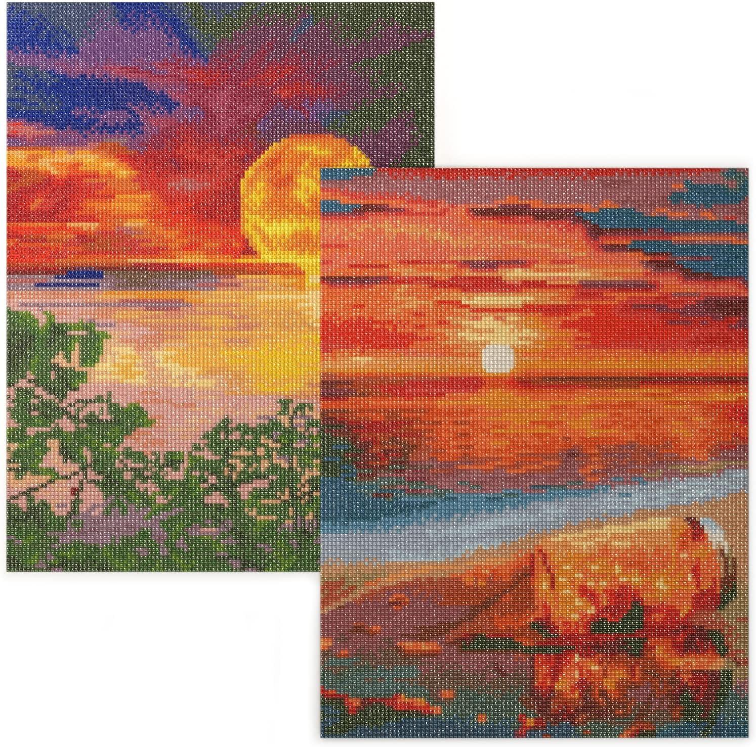 5d Art Design ARTEZA 5D Diamond Painting Kit, 2-Pack, Beach Designs, Full-Drill ...