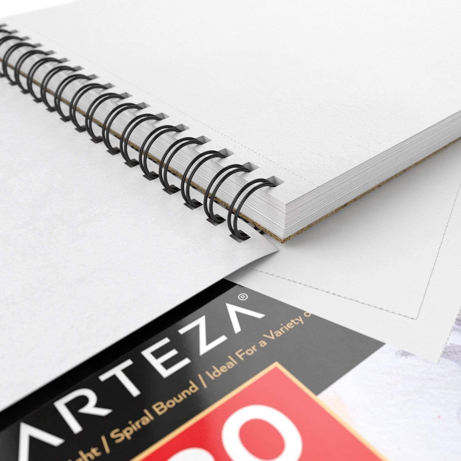 imageARTEZA Artist Sketch Pad 9x12 Inches 2Pack 80 SpiralBound Sheets Each AcidFree 80 lb White Paper for Sketching Drawing ampamp Daily Art Practice9x12 Pack of 2