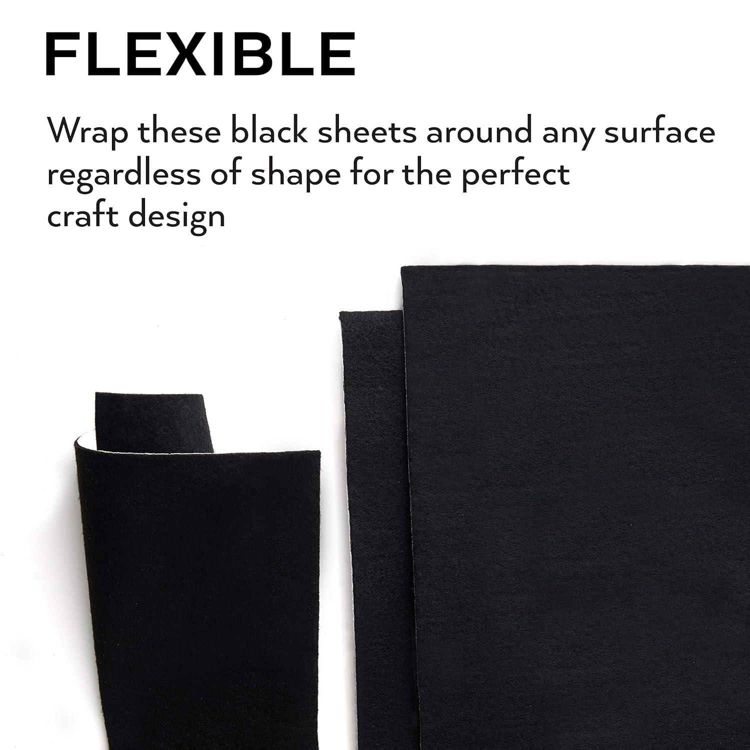 imageARTEZA Black Craft Felt Sheets 83 x 118 Inches Set of 20 Stiff Non Woven Felt Fabric for Sewing and DIY Projects20 Adhesive Squares
