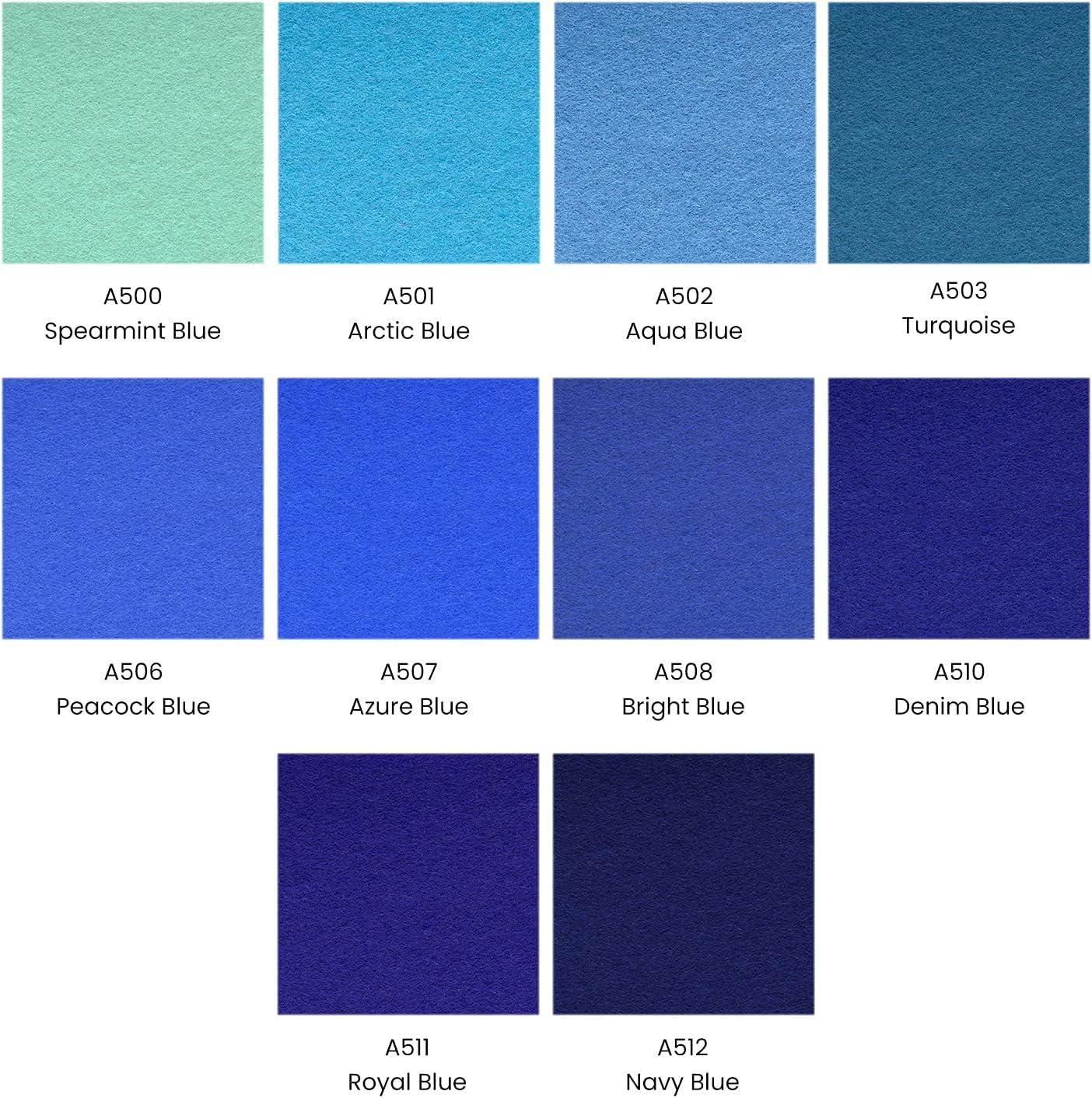 imageARTEZA Blue Craft Felt Sheets 83 x 118 Inches Set of 50 20 Soft and 30 Stiff Non Woven Felt Fabric for Sewing and DIY Projects