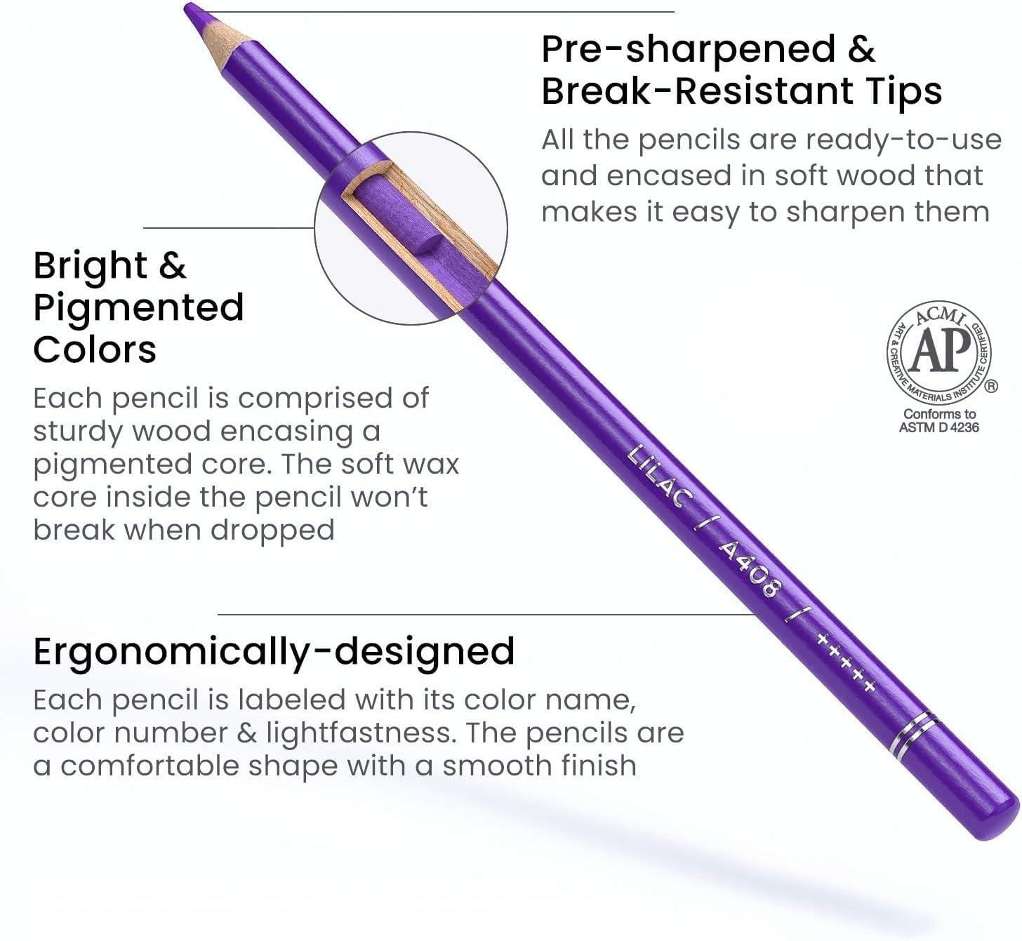 imageARTEZA Colored Pencils 72 Soft WaxBased Color Pencils for Adults ampamp Artists PreSharpened Drawing Set for Blending Coloring Shading ampamp Sketching Professional Art Supplies in Tin Box Holiday GiftSet of 48 Tin Case
