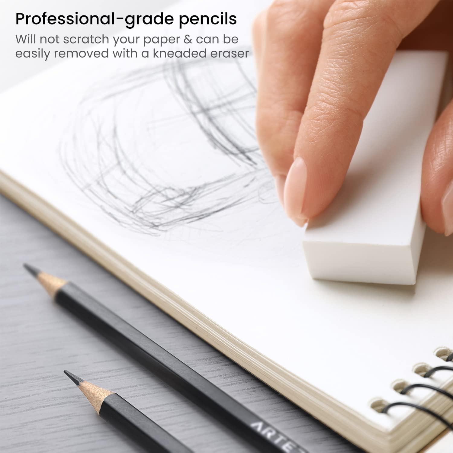 imageARTEZA Drawing Sketch Pencils Set of 12 Medium Hardness 6B 4H Graphite Pencils for Sketching and Drawing