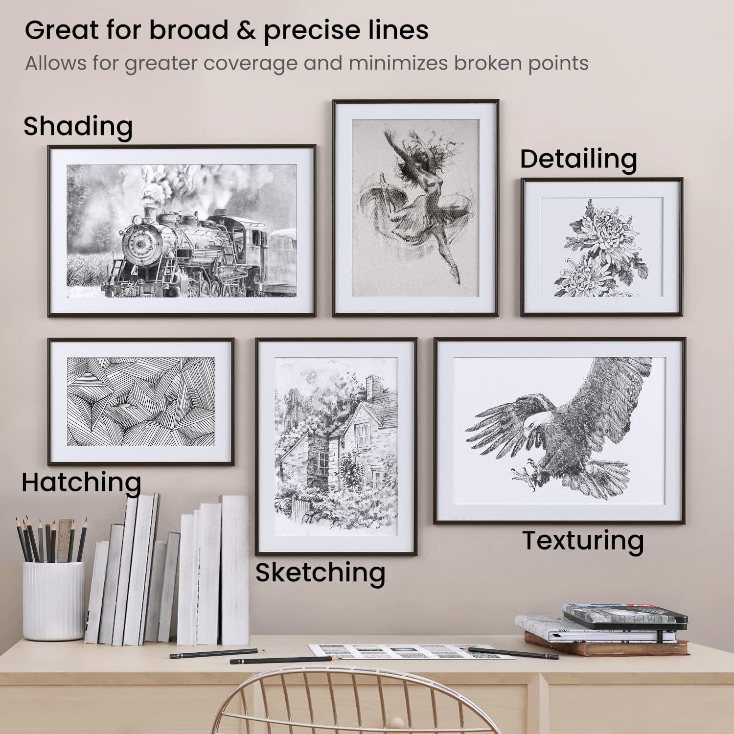 imageARTEZA Drawing Sketch Pencils Set of 12 Medium Hardness 6B 4H Graphite Pencils for Sketching and Drawing