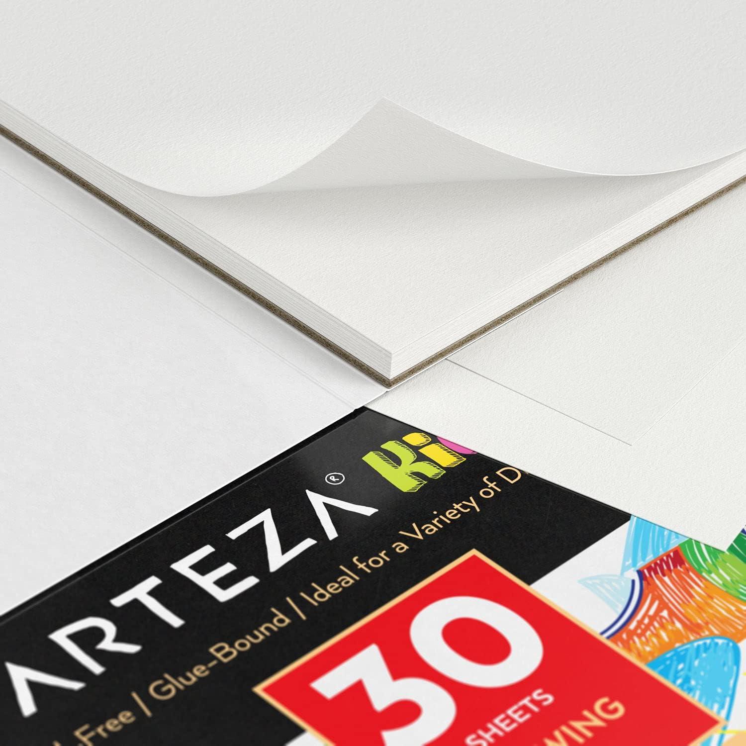 imageARTEZA Kids Drawing Pad Pack of 2 9 x 12 Inches 30 Sheets Each Art Supplies for Drawing and Sketching with Crayons Colored Pencils and Markers