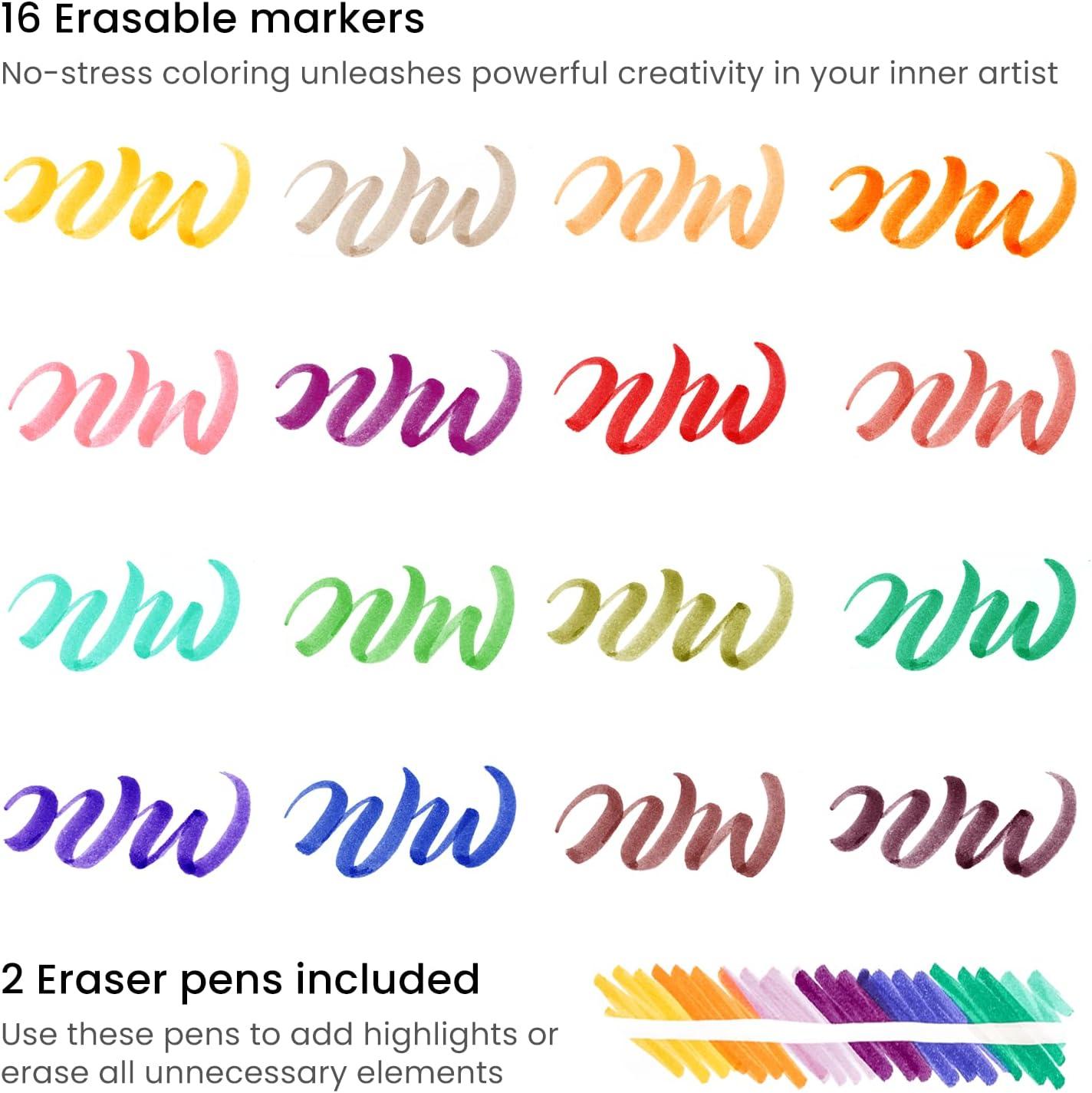 imageARTEZA Kids Fine Tip Washable Markers 42 Bright Colors 36 Washable Marker Pens and 6 NonWashable Neon Pens School Supplies for Kids Ages 3 and Up18 Bold Tip
