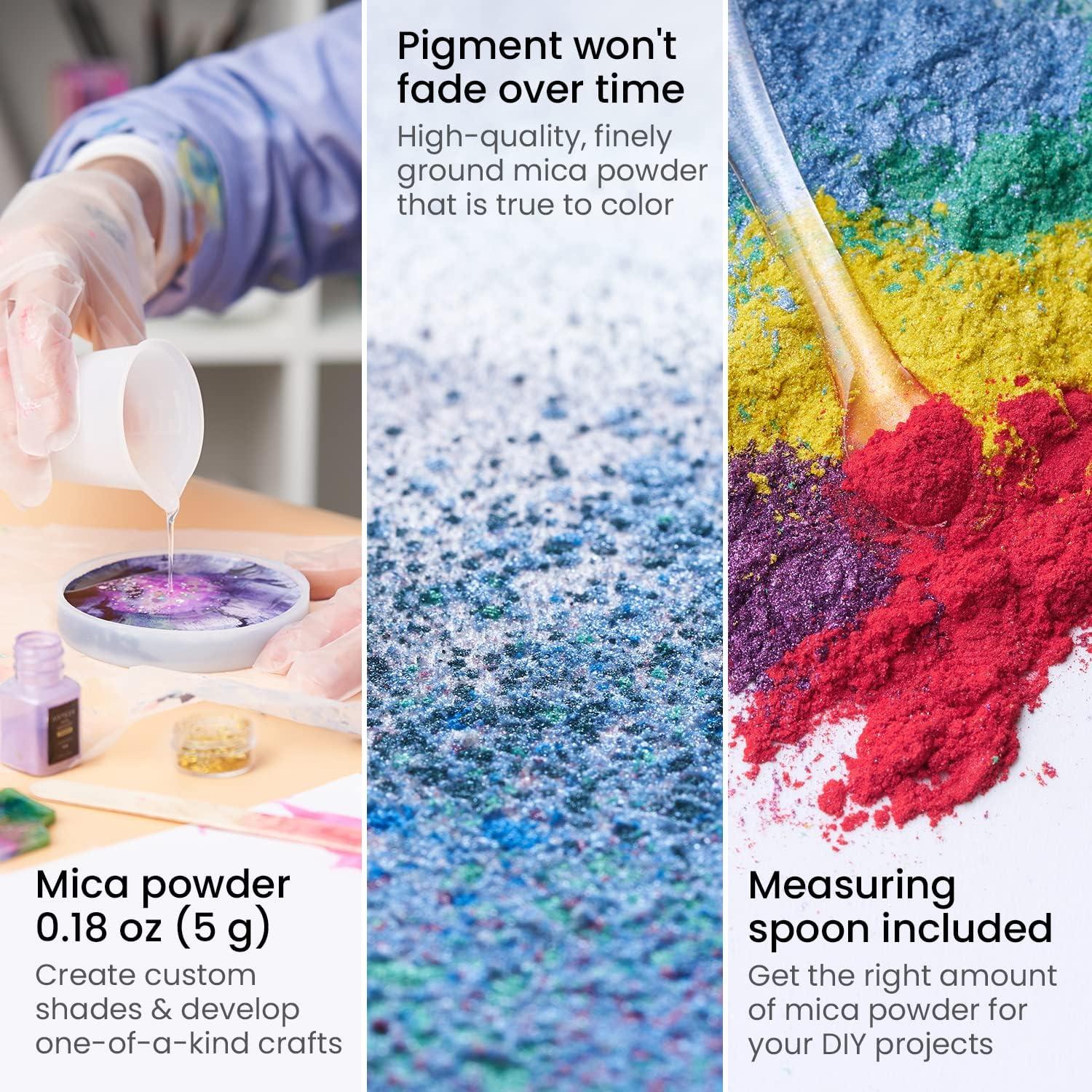 imageARTEZA Mica Powder for Epoxy Resin Set of 60 Assorted Colors 018 oz Bottles Mica Powder for Candle Making and DIY CraftsMulticolored