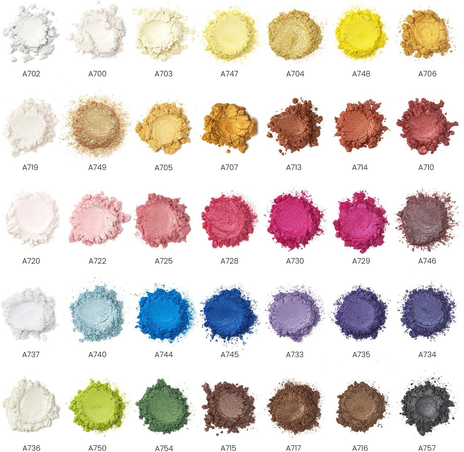 imageARTEZA Mica Powder for Epoxy Resin Set of 60 Assorted Colors 018 oz Bottles Mica Powder for Candle Making and DIY CraftsMulticolored