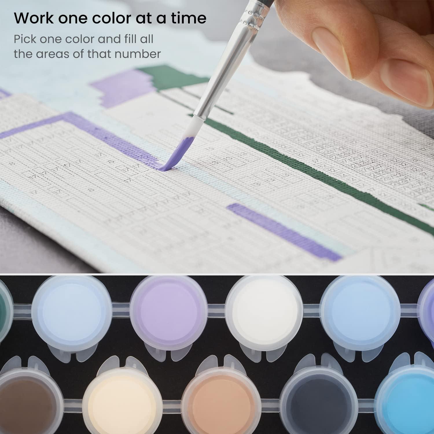 imageARTEZA Paint by Numbers Kit 12x16 Inches 21 Pieces Monstera Canvas Painting Kit Canvas Panel 12 Acrylic Paint Pots 5 Paintbrushes Art Supplies for a Meditative and CalmingTriPanel Cities