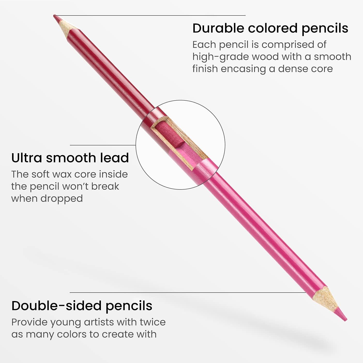 imageARTEZA Scented Colored Pencils for Kids 24 Triangle PreSharpened NonToxic Smelly Pencils for School Drawing Arts ampamp CraftsColored DoubleSided