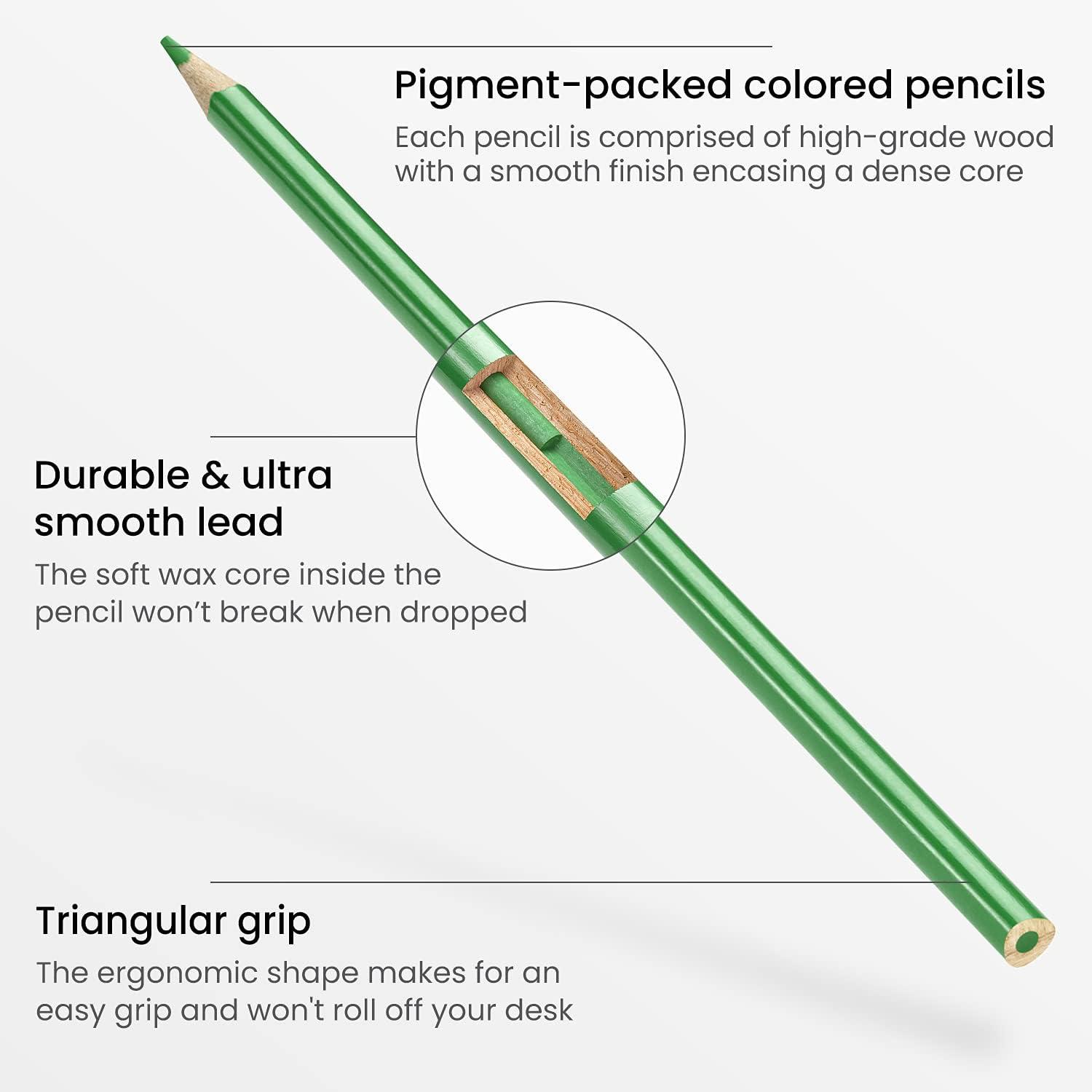 imageARTEZA Scented Colored Pencils for Kids 24 Triangle PreSharpened NonToxic Smelly Pencils for School Drawing Arts ampamp CraftsScented