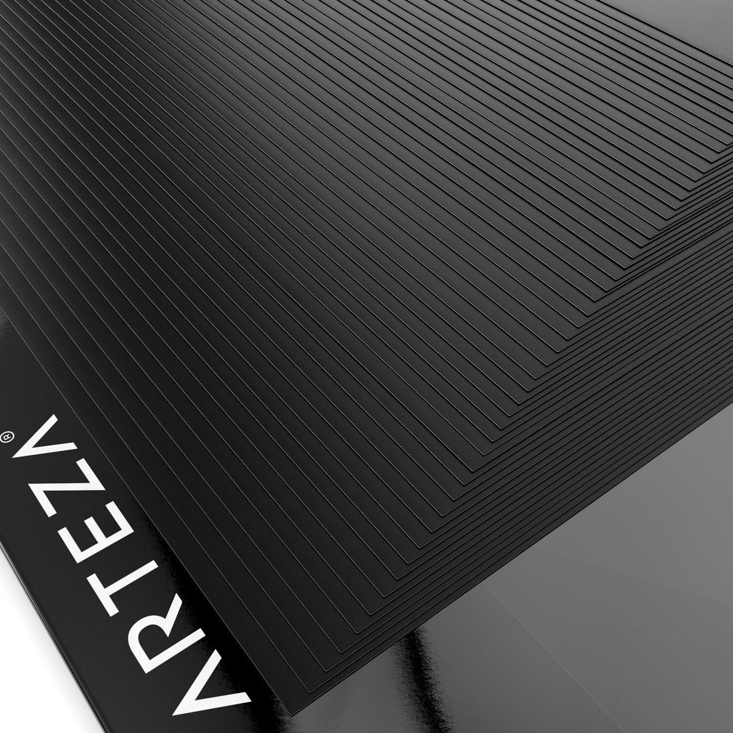 imageARTEZA Self Adhesive Vinyl Sheets 12 x 12 Inches Pack of 50 Matte Black Waterproof and Easy to Weed and Cut SAV for DIY Projects