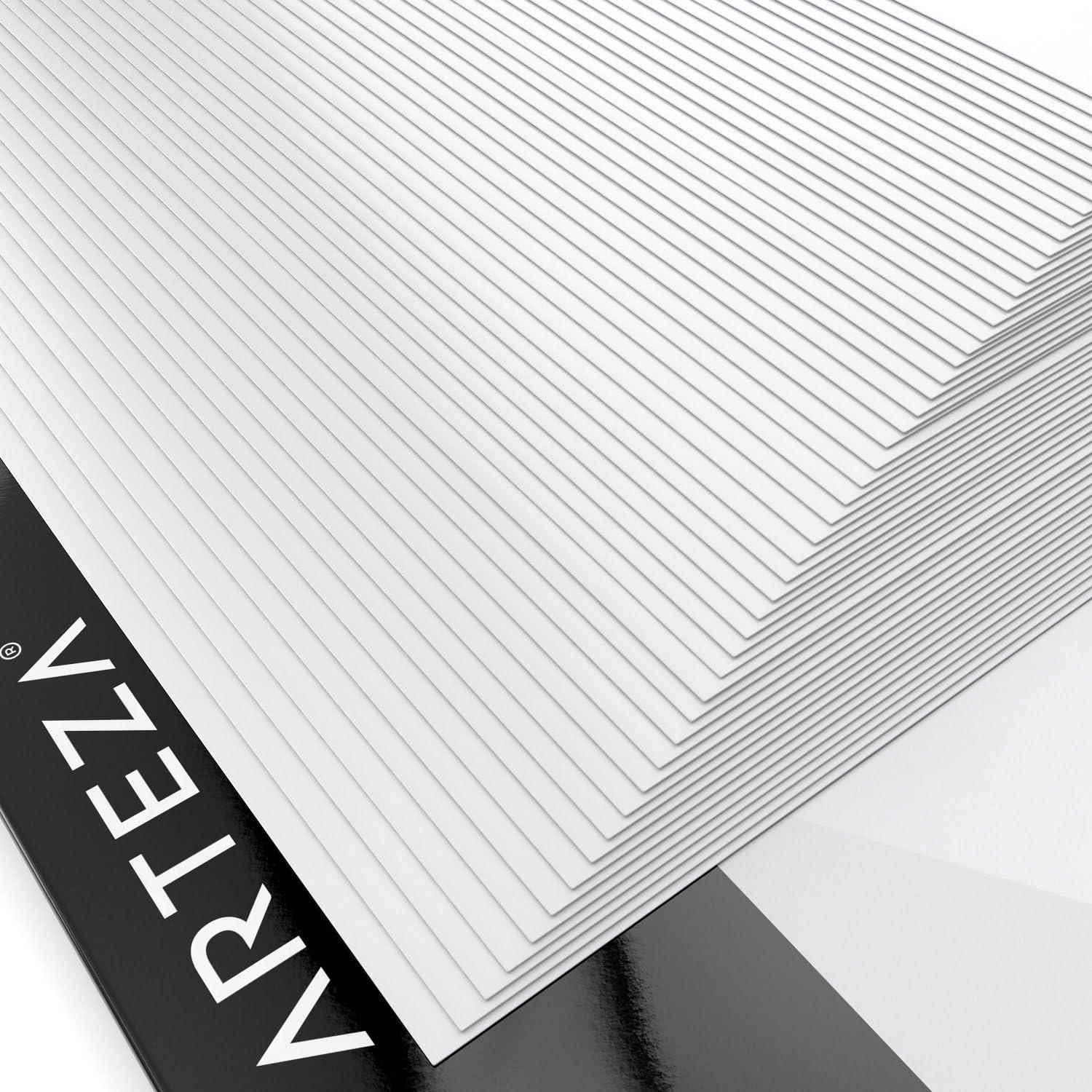 imageARTEZA Self Adhesive Vinyl Sheets 12 x 12 Inches Pack of 50 Matte White Waterproof and Easy to Weed and Cut SAV for DIY Projects