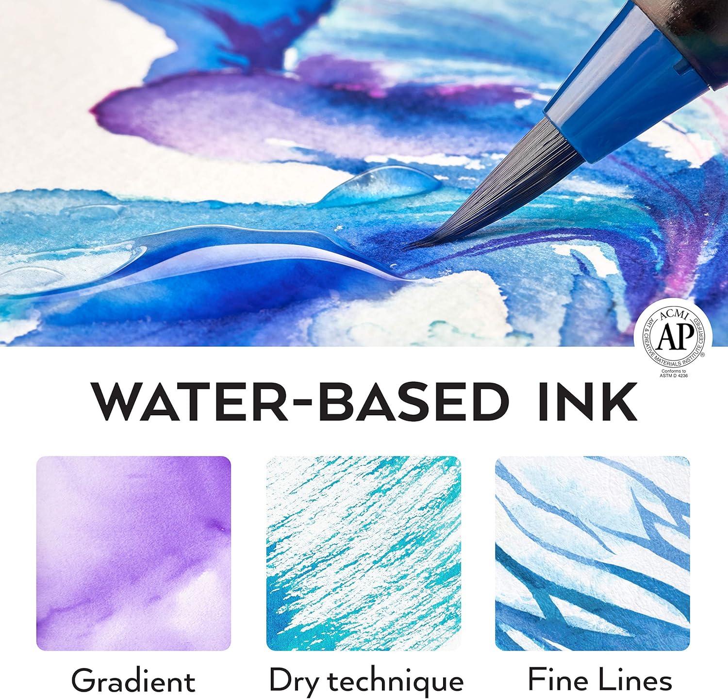 imageARTEZA Watercolor Paint Pens 24 Watercolor Brush Pens with Flexible Nylon Brush Tips Paint Markers for Artists and BeginnersArtistic