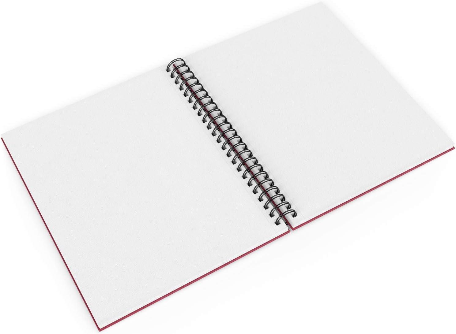 imageARTEZA Watercolor Sketchbook 2Pack 64 Pages Each 9 x 12 Inches Brown Hardcover 140Pound SpiralBound PaperPink