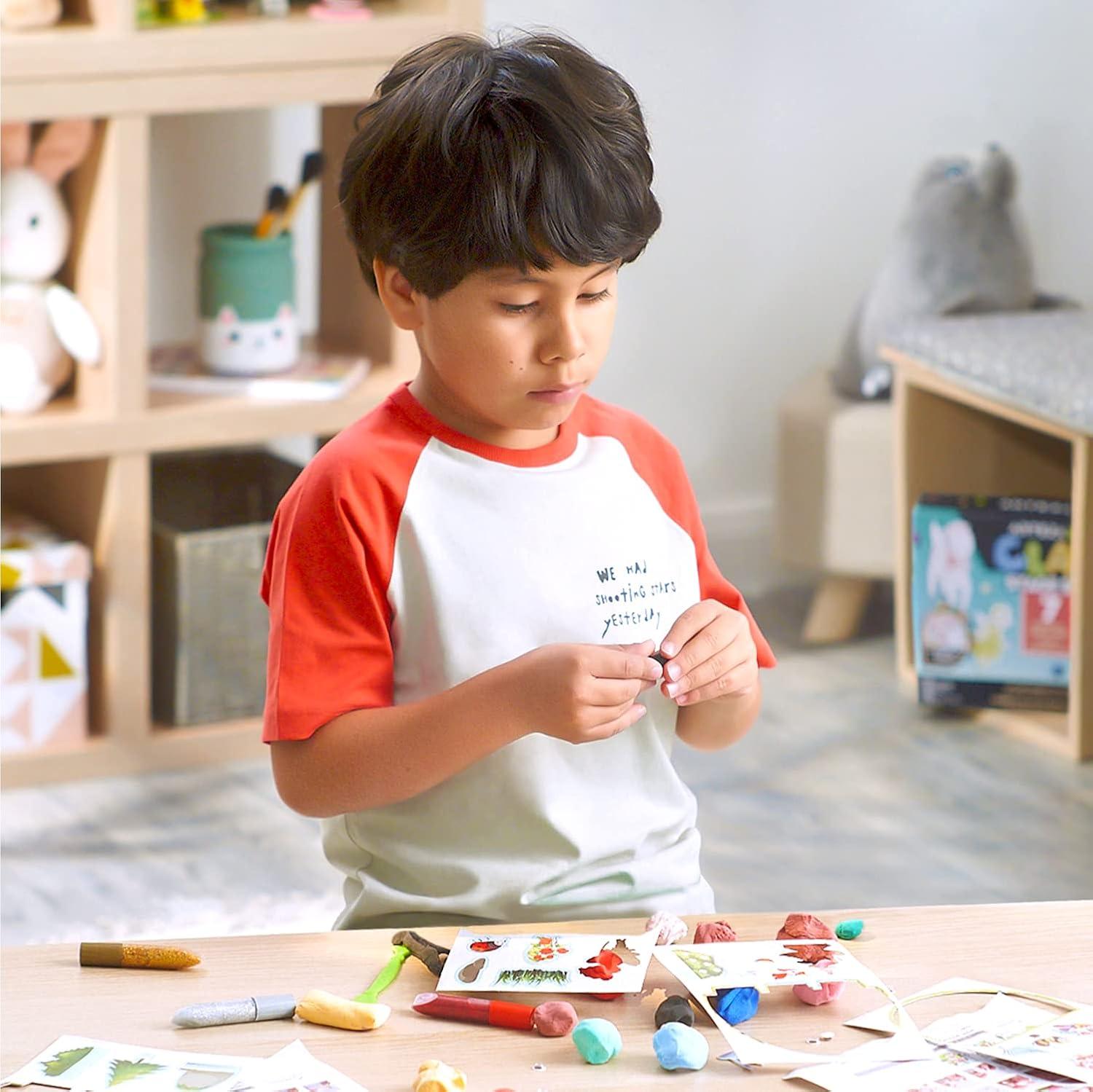 imageArteza Kids Air Dry Clay 42 Bars Safari Stage Modeling Clay Kit 14 MiniStages 14 Googly Eyes 3 Glitter Glues 1 Craft Tool 7 Instruction Sheets Craft Supplies for Learning and DevelopingMagical Creatures
