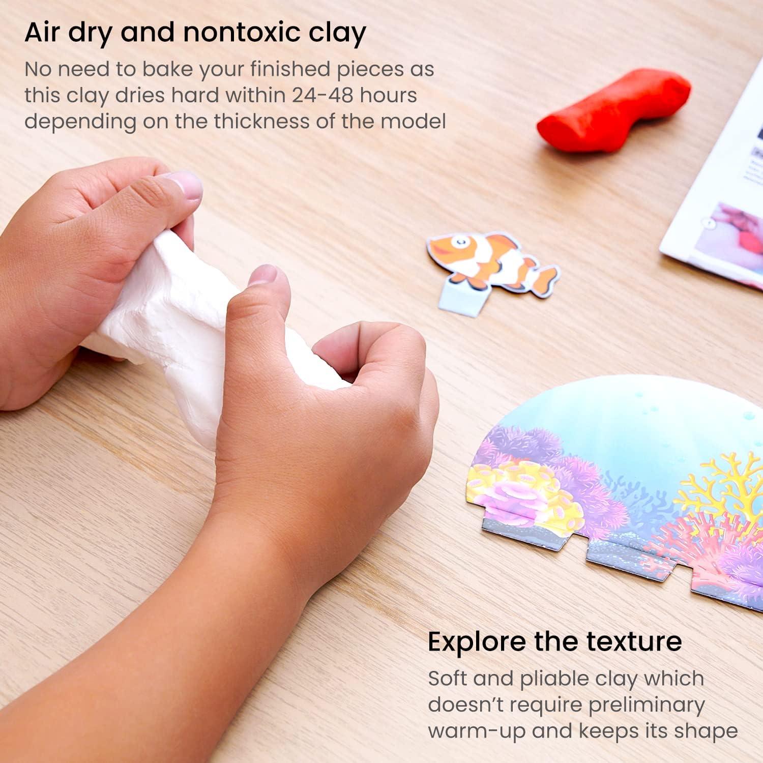 imageArteza Kids Air Dry Clay 42 Bars Safari Stage Modeling Clay Kit 14 MiniStages 14 Googly Eyes 3 Glitter Glues 1 Craft Tool 7 Instruction Sheets Craft Supplies for Learning and DevelopingSea Life Stage