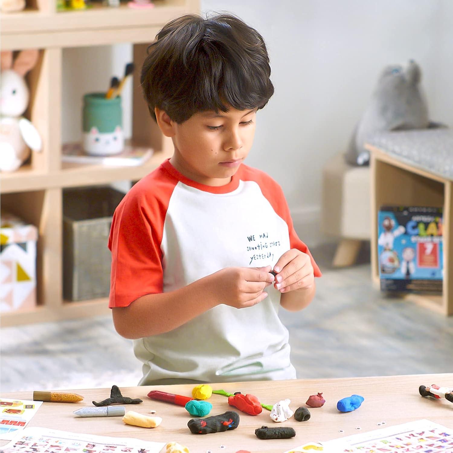 imageArteza Kids Air Dry Clay 42 Bars Safari Stage Modeling Clay Kit 14 MiniStages 14 Googly Eyes 3 Glitter Glues 1 Craft Tool 7 Instruction Sheets Craft Supplies for Learning and DevelopingCareers