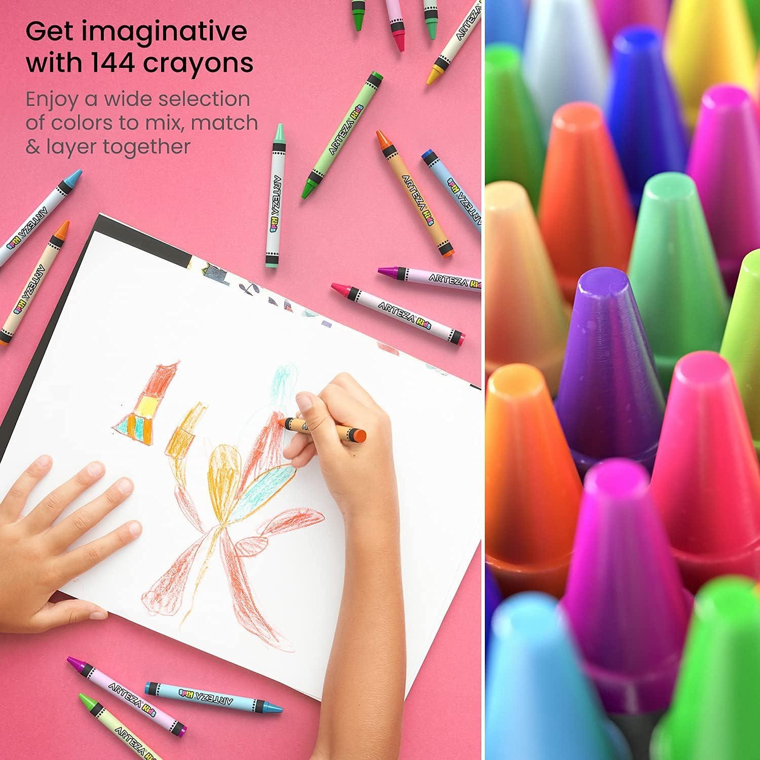 imageArteza Kids Toddler Crayons Bulk 216 Count 6 Packs of 36 Vivid Wax Colors Regular Size1 Count Pack of 216
