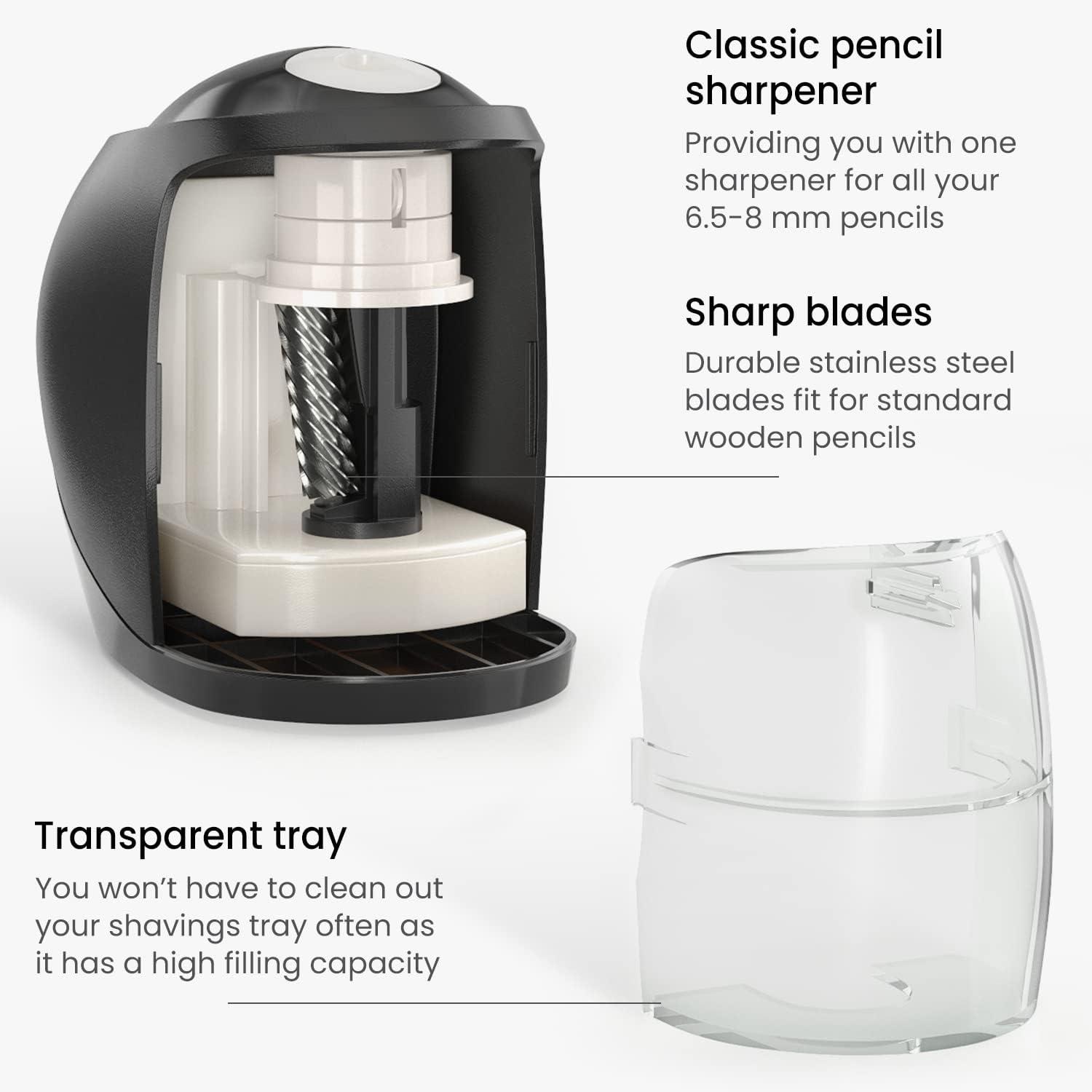imageArteza Pencil Sharpener and Electric Eraser Set Black for 8mm Pencils 20 Eraser Refills Office Supplies for Teachers Students Classrooms and Art StudiosSharpener and Eraser