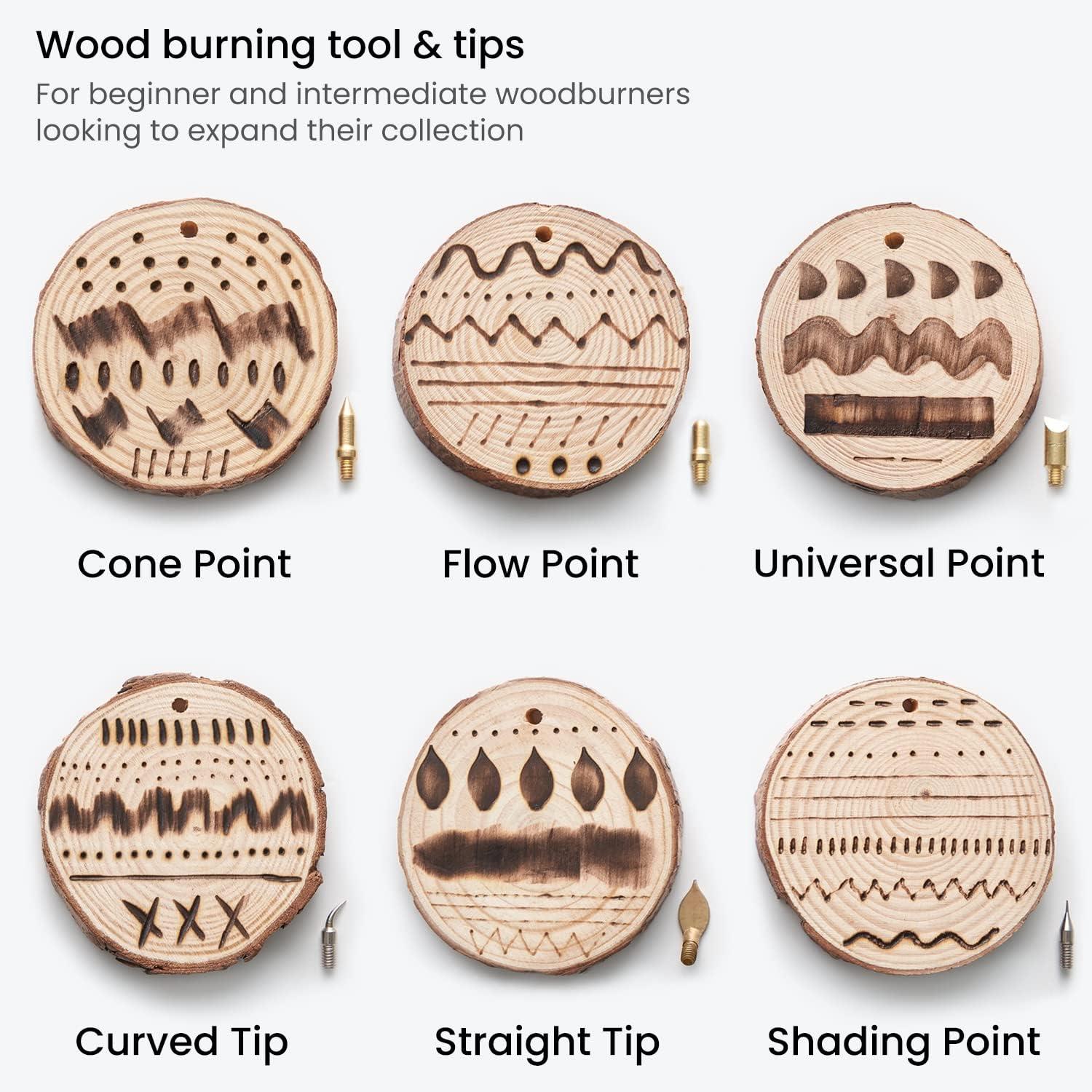 Arteza Wood Burning Kit, 1 Pyrography Pen, 6 Interchangeable Tips, 300 ...