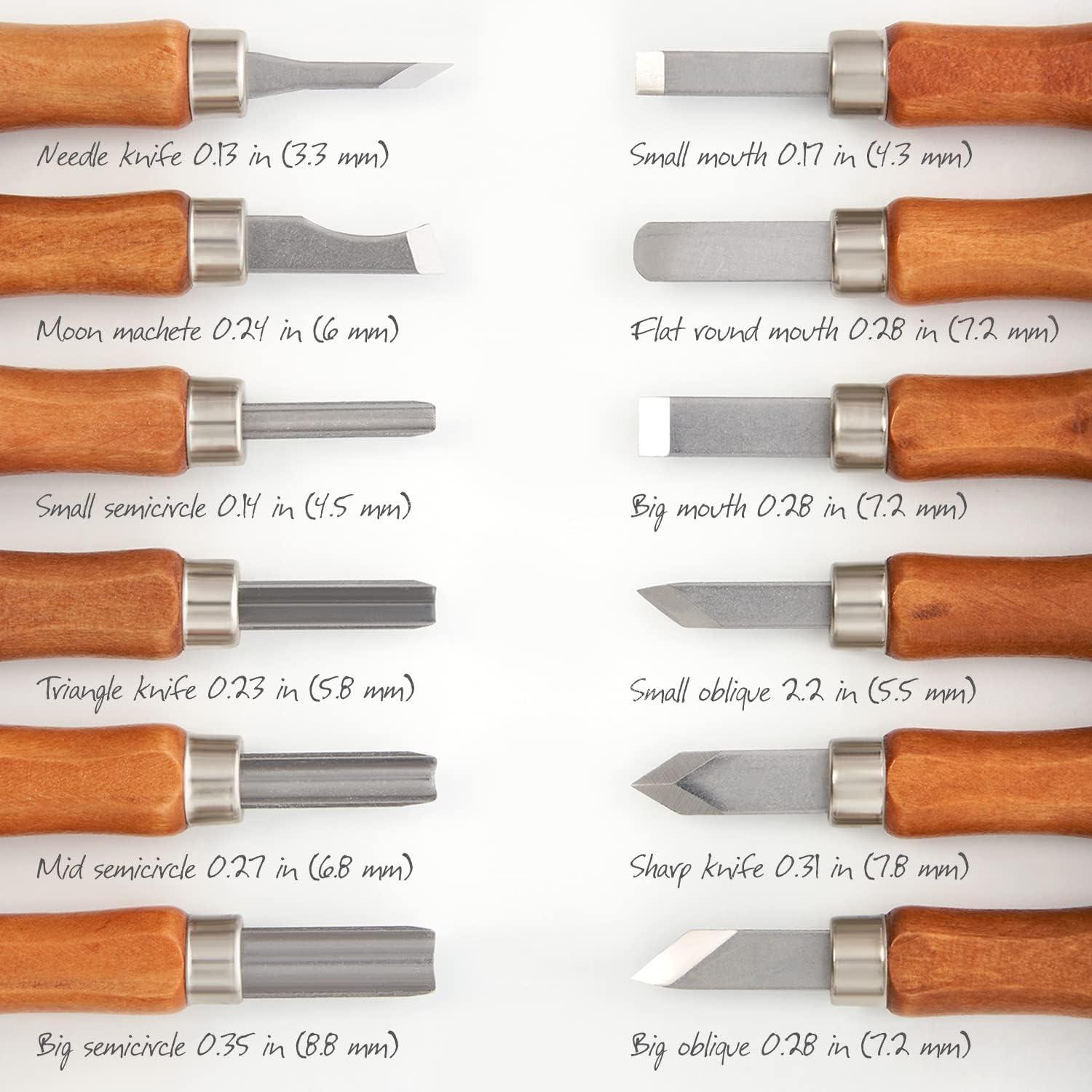 imageArteza Wood Carving Tools Kit 12 Cherry Wood Carving Tools with Steel Nozzles Craft Supplies for DIY Projects