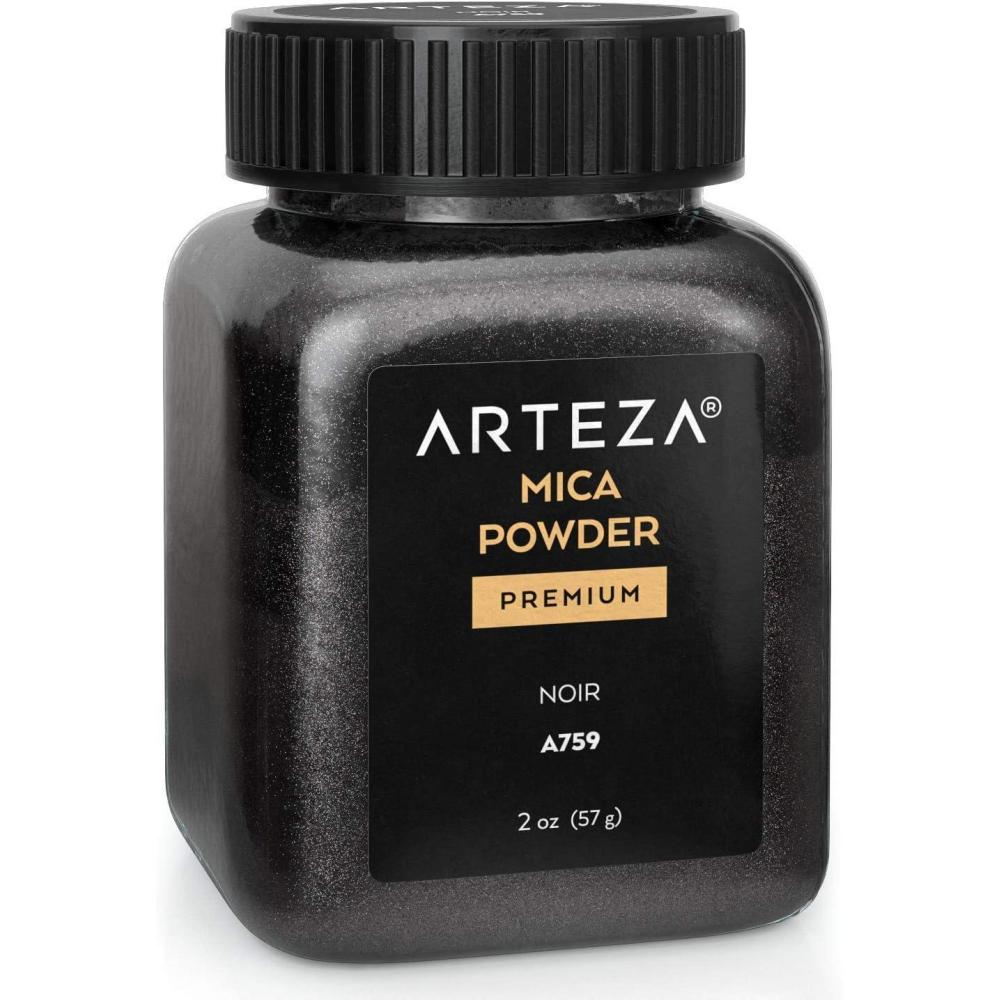 imageARTEZA Mica Powder for Epoxy Resin Set of 60 Assorted Colors 018 oz Bottles Mica Powder for Candle Making and DIY CraftsNoir A759