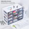 ARTEZA 20 Drawer Organizer and Storage Cabinet – Clear Plastic, Stackable Drawers for Makeup, Crafts, Sewing, Office Supplies, Small Parts & Tools(12 Cabinet)