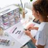 ARTEZA 20 Drawer Organizer and Storage Cabinet – Clear Plastic, Stackable Drawers for Makeup, Crafts, Sewing, Office Supplies, Small Parts & Tools(12 Cabinet)