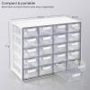 ARTEZA 20 Drawer Organizer and Storage Cabinet – Clear Plastic, Stackable Drawers for Makeup, Crafts, Sewing, Office Supplies, Small Parts & Tools(20 Cabinet)