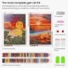 ARTEZA 5D Diamond Painting Kit, 2-Pack, Beach Designs, Full-Drill Diamond Art for Adults, 12 x 16 Inches Canvases, Round Rhinestones, & Painting Accessories, Bead Art Craft Supplies(Moon)