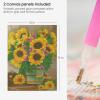 ARTEZA 5D Diamond Painting Kit, 2-Pack, Beach Designs, Full-Drill Diamond Art for Adults, 12 x 16 Inches Canvases, Round Rhinestones, & Painting Accessories, Bead Art Craft Supplies(Daisy and Sunflower)