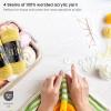 ARTEZA Acrylic Yarn for Crocheting, 4 x 200-g Skeins of Worsted Yarn for Knitting, Mossy A602, Knitting & Crochet Supplies(Hello Sunshine)