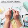 ARTEZA Acrylic Yarn for Crocheting, 4 x 200-g Skeins of Worsted Yarn for Knitting, Mossy A602, Knitting & Crochet Supplies(Sea-Saw)