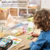ARTEZA Animal-Themed Painting Set for Kids, 4 Pre-Sized 8×8 Inch Canvases, 24 Vibrant Acrylic Colors, 4 Brushes & Palettes, Creative Art Activities for Ages 6+(Nature)