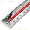 ARTEZA Architectural Scale Ruler – 12-Inch Triangular Ruler, Anodized Aluminum Tool with Laser-Etched Markings for Blueprints & Tech Drawings