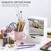 ARTEZA Desktop Storage Rack with Divider – 3 Drawers for Art and Office Supplies, Pencil Holder Organizer for Desk, 11.57 x 8.43 x 8.5 in, Cool Gray(6-Compartment White)