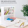 ARTEZA Desktop Storage Rack with Divider – 3 Drawers for Art and Office Supplies, Pencil Holder Organizer for Desk, 11.57 x 8.43 x 8.5 in, Cool Gray(6-Compartment White)