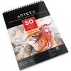 ARTEZA Drawing Paper Pad, 8 x 10 Inches, Pack of 1, 50 Sheets, Spiral Bound Artist Drawing Books, Durable Acid Free White Sketch Paper(8″x10″ (Pack of 1))