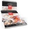 ARTEZA Drawing Paper Pad, 8 x 10 Inches, Pack of 1, 50 Sheets, Spiral Bound Artist Drawing Books, Durable Acid Free White Sketch Paper(8″x10″ (Pack of 2))