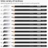 ARTEZA Drawing Sketch Pencils, Set of 12, Medium Hardness (6B – 4H), Graphite Pencils for Sketching and Drawing