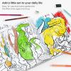 ARTEZA Kids Coloring Book and Colored Pencils Kit, 8.5×11 Inches, Sea Creature Illustrations, 50 Double-Sided Coloring Sheets, 100-lb Paper(Dinosaurs)