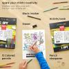 ARTEZA Kids Coloring Book and Colored Pencils Kit, 8.5×11 Inches, Sea Creature Illustrations, 50 Double-Sided Coloring Sheets, 100-lb Paper(I Spy)