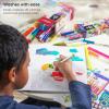 ARTEZA Kids Fine Tip Washable Markers, 42 Bright Colors, 36 Washable Marker Pens and 6 Non-Washable Neon Pens, School Supplies for Kids Ages 3 and Up(18 Bold Tip)