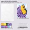 ARTEZA Paint by Numbers Kit, 12×16 Inches, 21 Pieces, Monstera Canvas Painting Kit, Canvas Panel, 12 Acrylic Paint Pots, 5 Paintbrushes, Art Supplies for a Meditative and Calming(Butterfly)