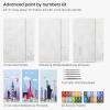 ARTEZA Paint by Numbers Kit, 12×16 Inches, 21 Pieces, Monstera Canvas Painting Kit, Canvas Panel, 12 Acrylic Paint Pots, 5 Paintbrushes, Art Supplies for a Meditative and Calming(Tri-Panel Cities)