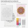 ARTEZA Paint by Numbers Kit, 12×16 Inches, 21 Pieces, Monstera Canvas Painting Kit, Canvas Panel, 12 Acrylic Paint Pots, 5 Paintbrushes, Art Supplies for a Meditative and Calming(Mandala)