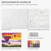 ARTEZA Paint by Numbers Kit, 12×16 Inches, 21 Pieces, Monstera Canvas Painting Kit, Canvas Panel, 12 Acrylic Paint Pots, 5 Paintbrushes, Art Supplies for a Meditative and Calming(Hot Air Balloon)